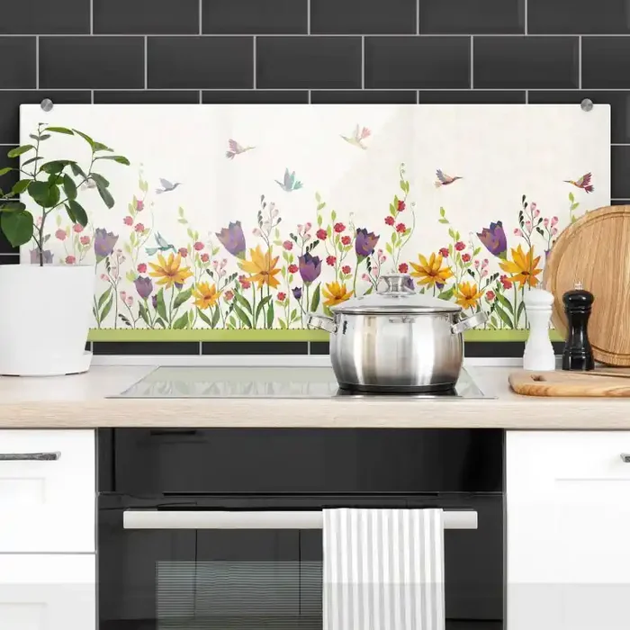 Spritzschutz Blanz – Blütenpoesie – Panorama