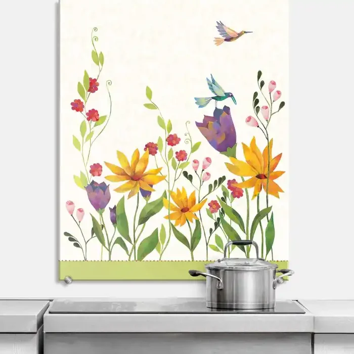 Spritzschutz hoch Blanz – Blütenpoesie