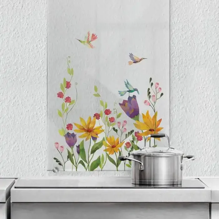 Spritzschutz hoch transparent Blanz – Blütenpoesie