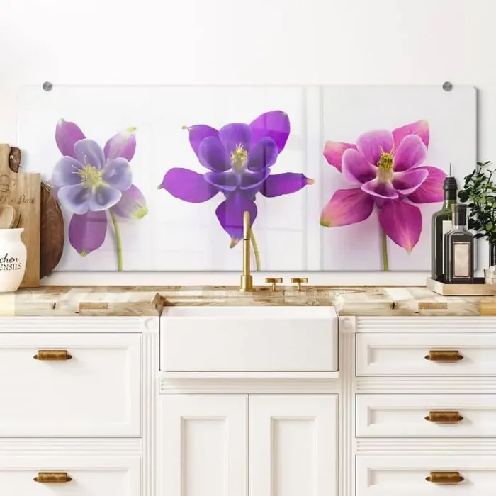 Spritzschutz Pinke Blüten