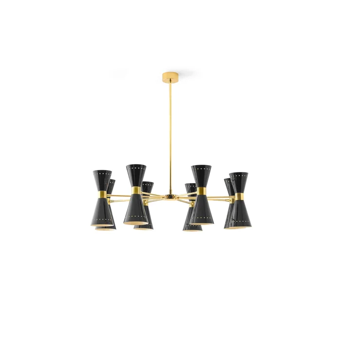 Stilnovo Megafono Pendelleuchte 16 Gold/ Schwarz/Elfenbein