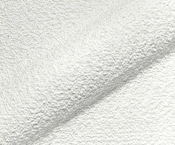 Stoffmuster Bouclé Creme – weiß