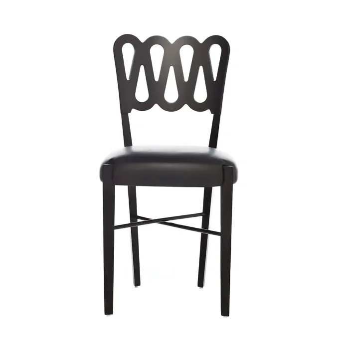 Stuhl aus Leder und lackiertem Buchenholz PONTI 969 von Gio Ponti für BBB Italia