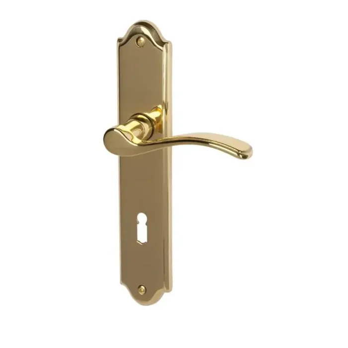 Südmetall Langschild-Türgriffgarnitur Lucia-LS Variostar Basic Messing poliert