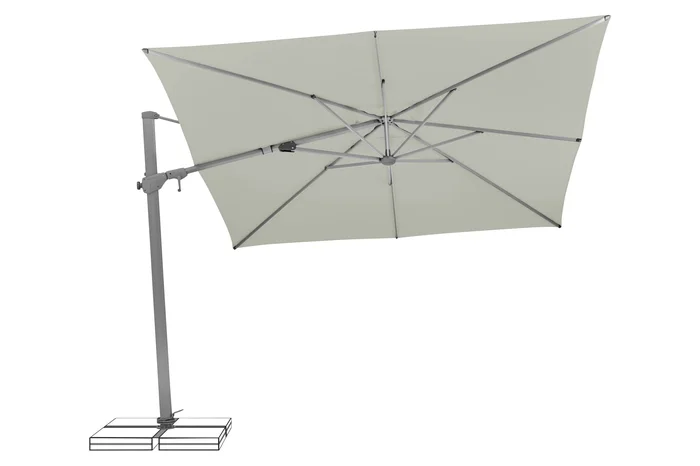 Suncomfort bei Glatz Ampelschirm Varioflex 300×300 cm light grey 013