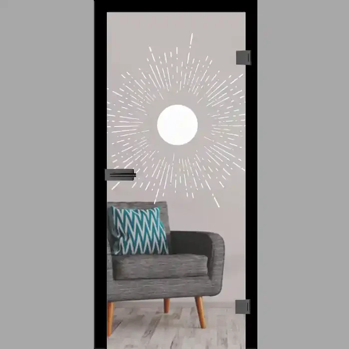 Sunrise 1 Motiv matt Glastür – Ganzglastür / Komplettset mit Zarge von Erkelenz