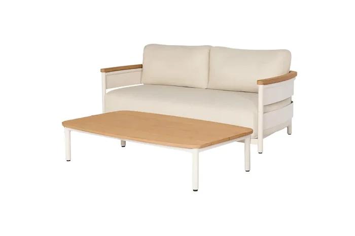 SUNS Wadi Gartenmöbel Set aus Aluminium & Holzoptik – Gartenlounge Camel Sand