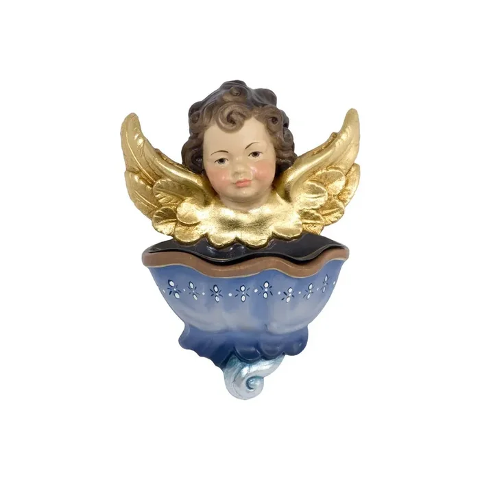 Testa d‘angelo con acquasantiera