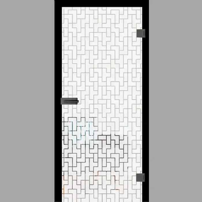 Tetris Motiv klar Glastür – Ganzglastür / Komplettset mit Zarge von Erkelenz