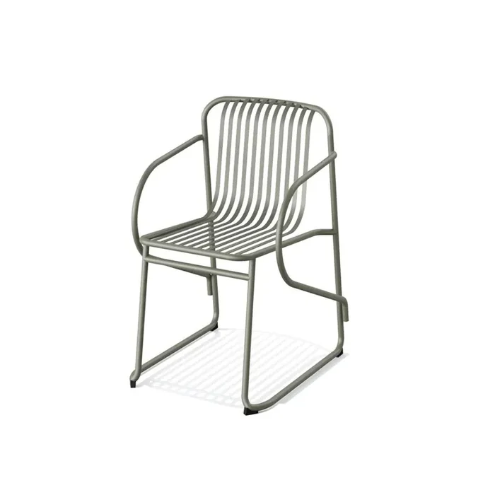 Throne Metalldraht-Stuhl mit Armlehne stapelbar – Grün