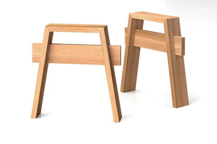 Tischgestell im 2er Set aus massiver Buche Niklas