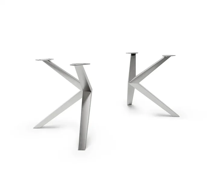 Tischgestell Zenthara kantig Edelstahl (2er-Set)