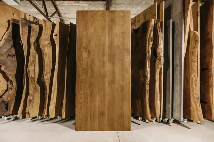 Tischplatte Baumkanten Kastanie 220 x 100 x 5,5 cm