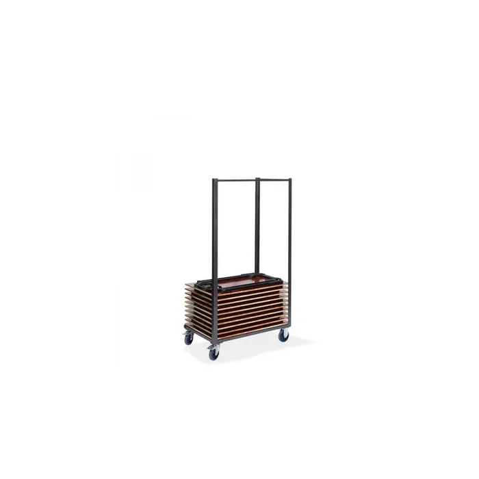 Transport trolley for 30 examination tables, 64x95x169cm (WxDxH), hammer finish