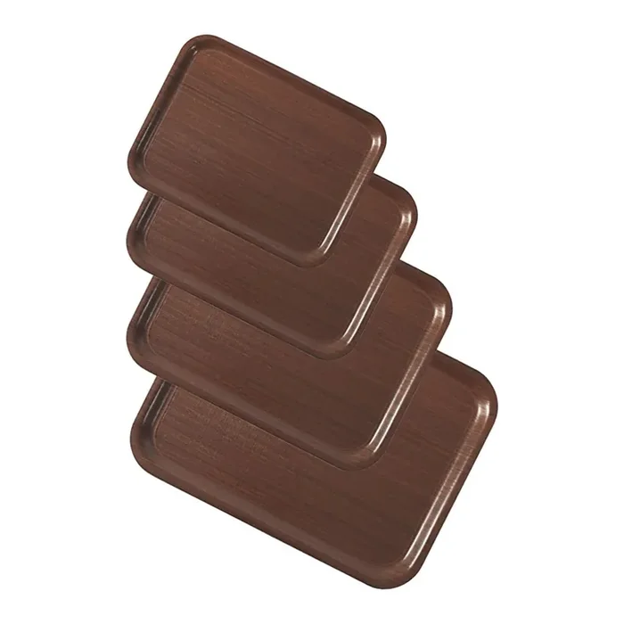 Tray made of laminated laminate, with non-slip surface, color mahogany, 45 x 34 cm (WxD)