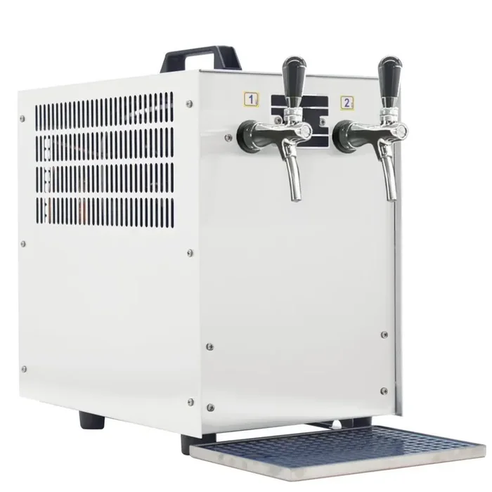 Trockenkühlgerät Bierkoffer weiß 1-ltg 60l inkl. Tropfschale mit Schankhahn