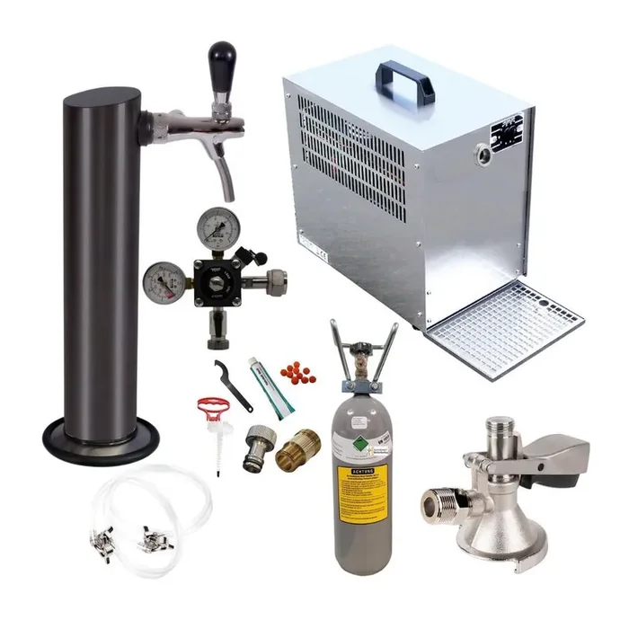 Under counter 60l, black, flat keg, 2kg & cleaning