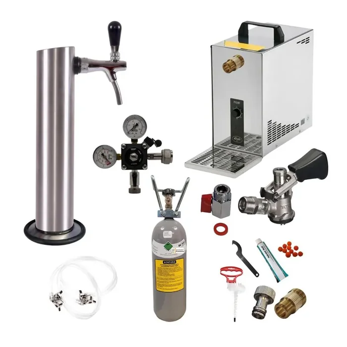 Under-counter complete set 30ltr with stainless steel tubular column Köpikeg(D) 2kg + Reinigungsset