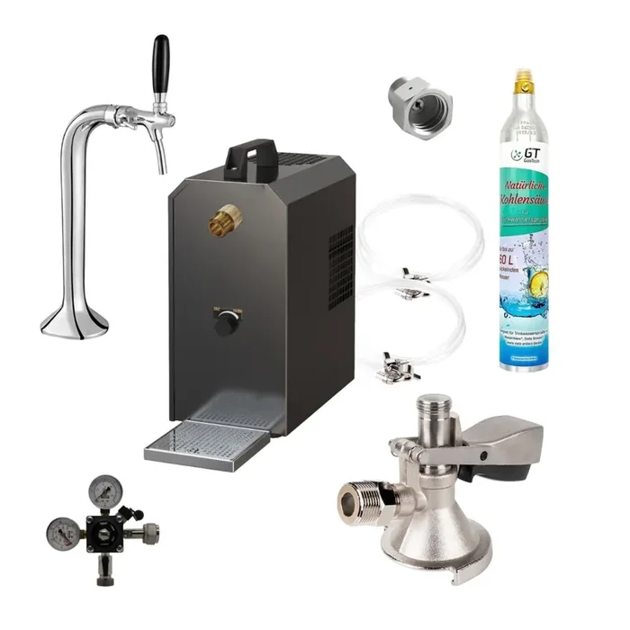 Under-counter dispensing system 25l with dispensing column Classic, compensator tap, CO², clock, hoses and keg