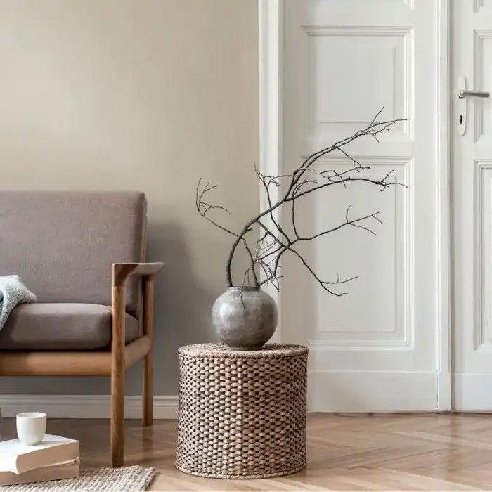 Unitapete Leinenoptik Hellgrau Beige – Vliestapete einfarbig strukturiert matt