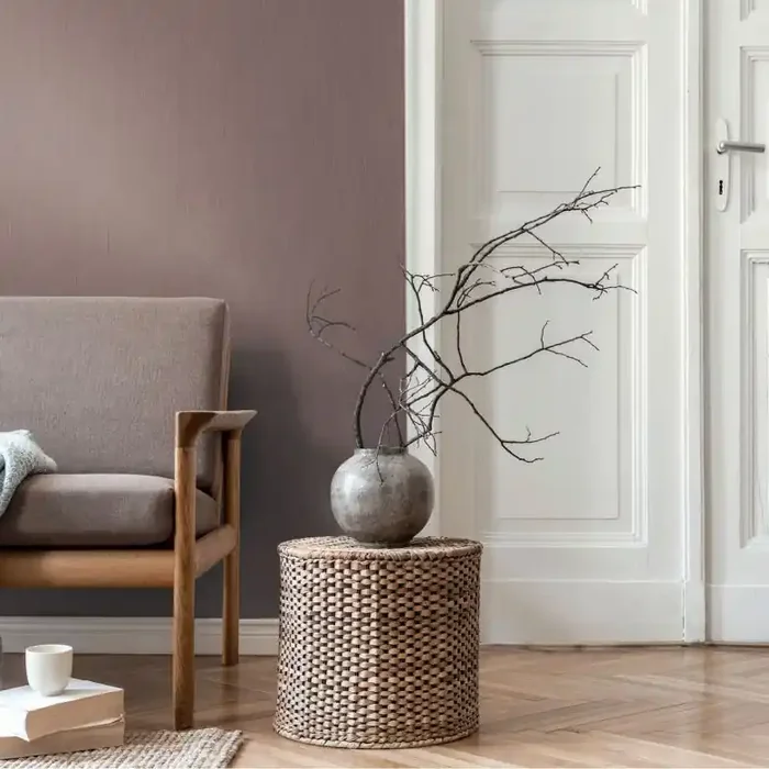 Unitapete Leinenstruktur Rosa Lila – Vliestapete strukturiert matt modern