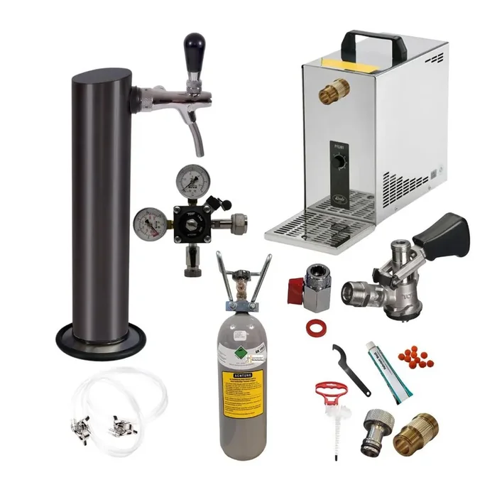 Untertheke 35l Säule Schwarz Köpikeg 2kg&R-Set