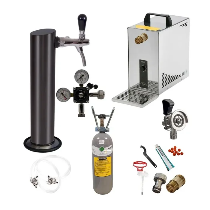 Untertheke 35l Säule Schwarz Typ M 2kg&R-Set