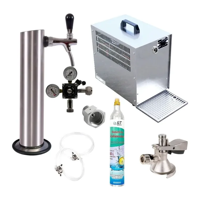 Untertheke 60l,GDW Schanksäule,Flachkeg, 425g Soda