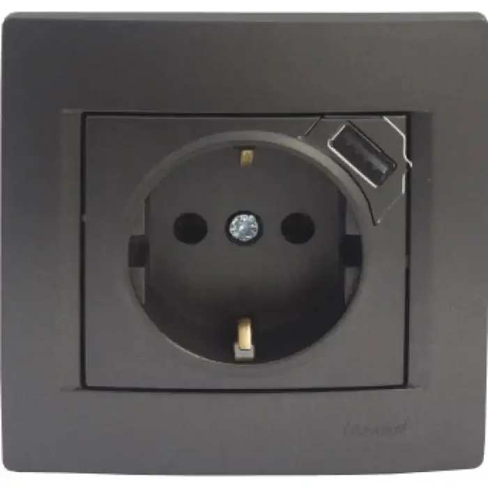 USB-Steckdose KARINA anthrazit 250V/16A