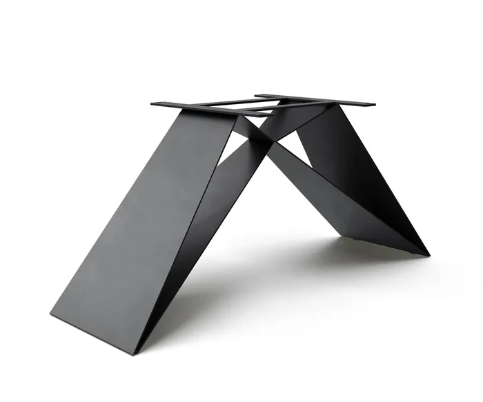 V-Gestell Flachstahl Metall Schwarz für Tischplatten ab 200 cm