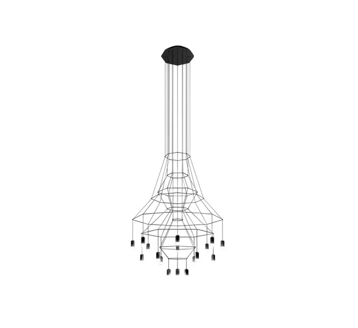 Vibia Wireflow Chandelier Pendelleuchte Entworfen von Arik Levy