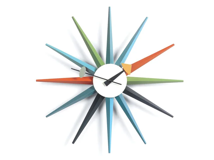 Vitra Sunburst Wanduhr – Multicolor Entworfen von George Nelson
