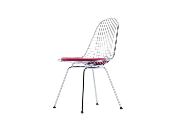 Vitra Wire DKR-5 Stuhl mit Kissen Entworfen von Charles & Ray Eames