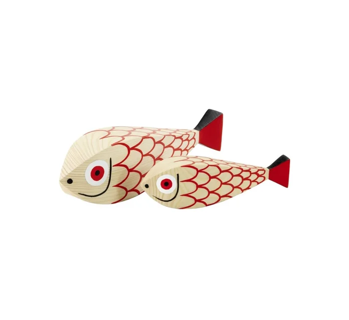 Vitra Wooden Dolls Mother Fish & Child Statuette Entworfen von Alexander Girard
