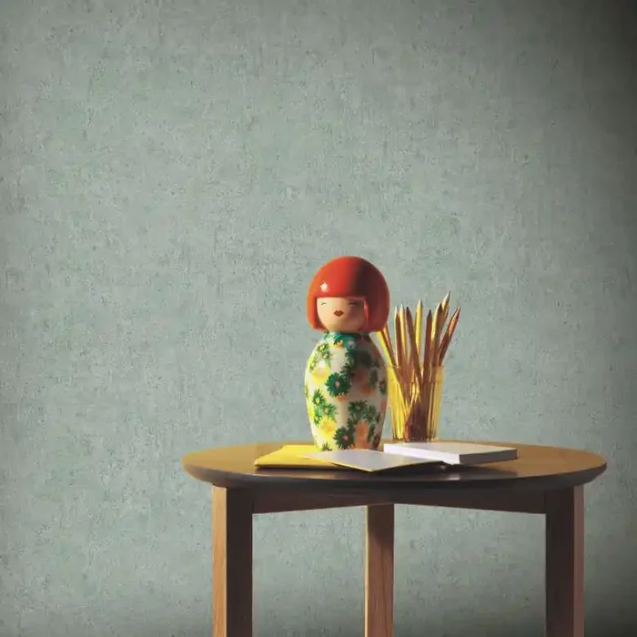 Vliestapete Betonpotik Unifarben in grün