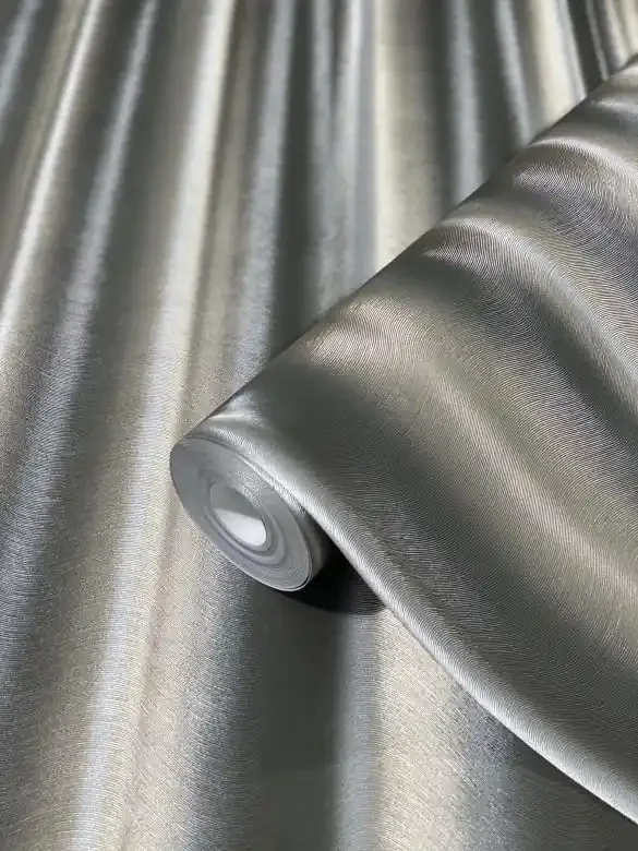 Vliestapete in Streifen mit Glanzeffekt schwarz, silber Welle von Harald Glööckler