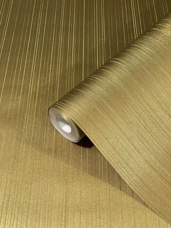 Vliestapete mit glänzenden feinen Streifen und Linien gold Streifen von Harald Glööckler