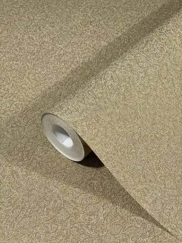 Vliestapete mit glänzenden kleinen Blättern gold Floral von Harald Glööckler