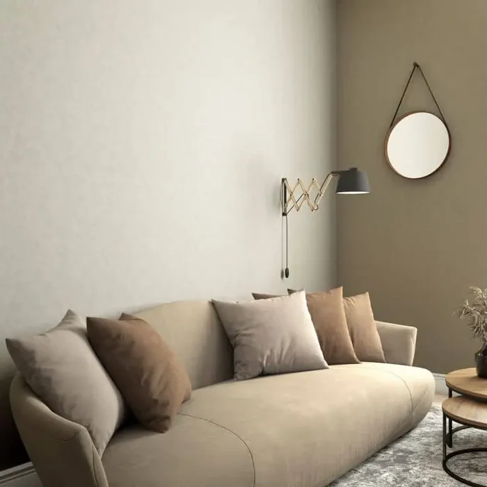 Vliestapete mit moderner einfarbiger Optik und Struktur in grau, beige Uni