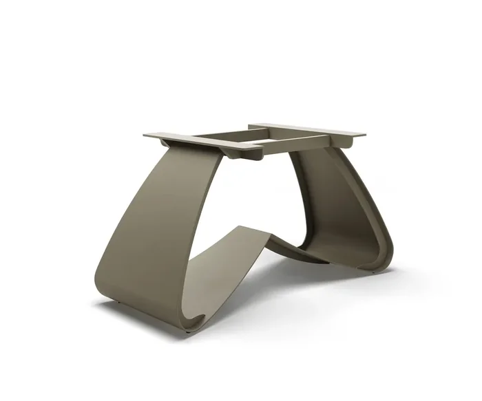 W-Gestell Rechteck Metall Effektfinish Titan für Ausziehtische von 180-300 cm