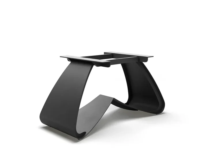 W-Gestell Rechteck Schwarz für Tischplatten ab 200 cm