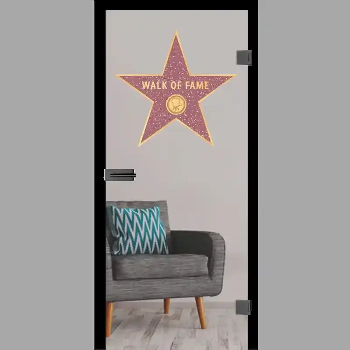 Walk of Fame Mattprint – Ganzglastüren / Glastüren mit Zarge Komplettset – Erkelenz