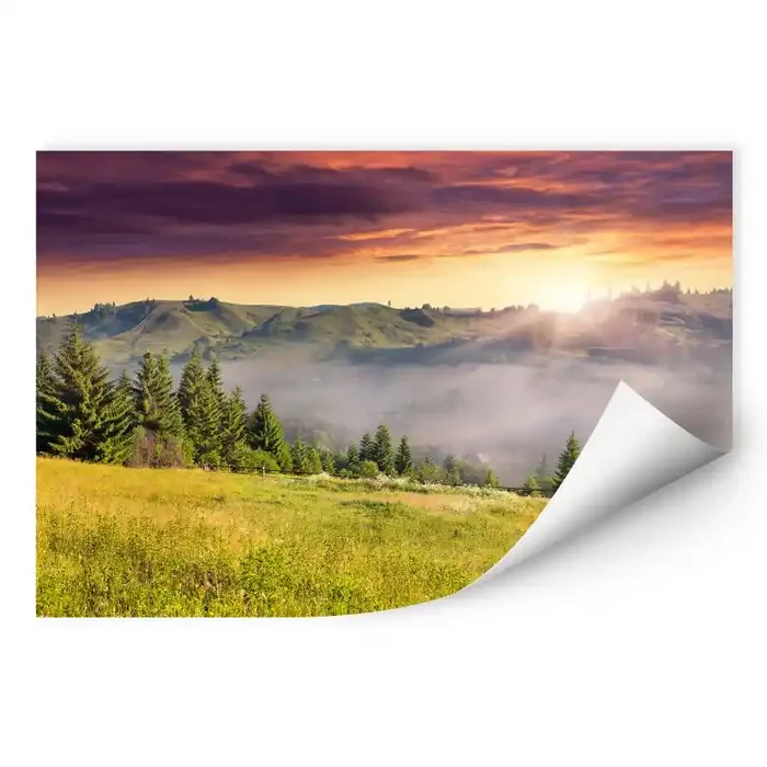 Wallprint W – Bergtal im Nebel