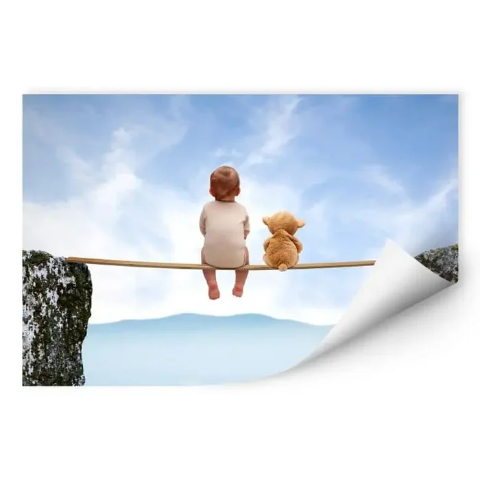 Wallprint W – Mit Teddy in den Bergen