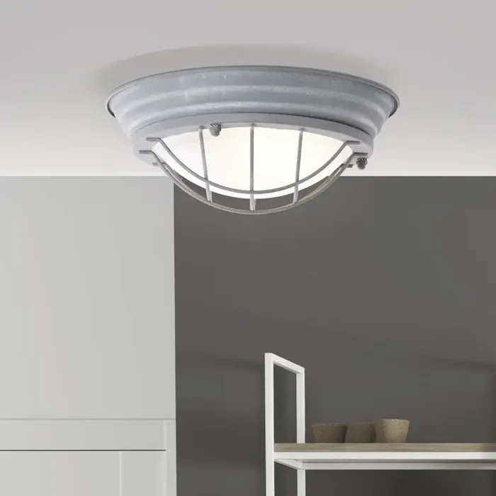 Wand- und Deckenleuchte Sina, grau, 10 x 29 cm, Metall Deckenlampe, dimmbar