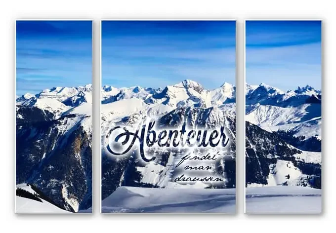 Wandbild Abenteuer findet man draußen (3-teilig)