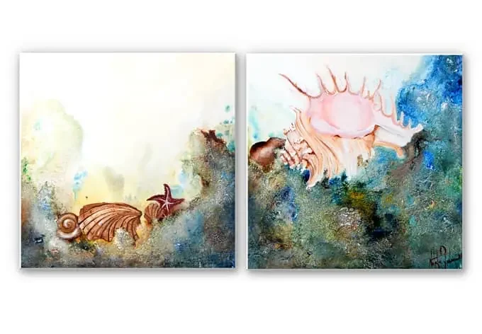 Wandbild Fedrau – Muscheln (2-teilig)