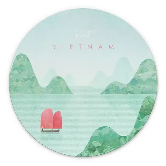 Wandbild Halong-Bucht auf Vietnam-Reisen – Rivers – Alu-Dibond Rund