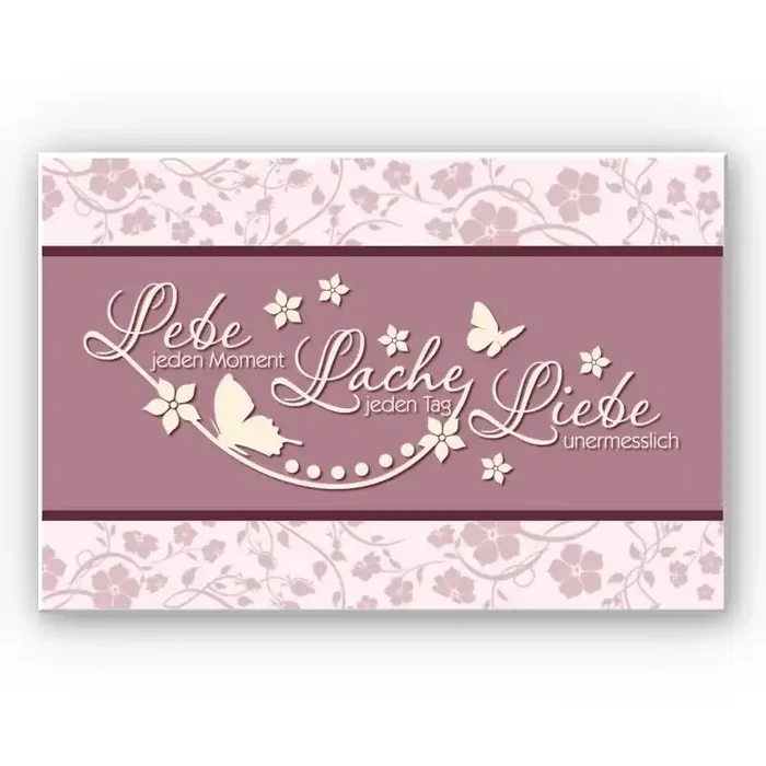 Wandbild Lebe jeden Moment… Flieder