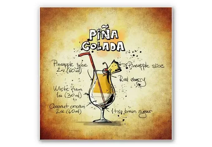 Wandbild Pina Colada – Rezept
